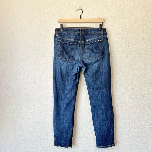ELSE Mid-Rise Cropped Skinny Jeans in Blue - Picture 7 of 14